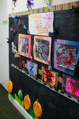 Our art wall is often a place for individual contributions to a mural.
 
 Themes change monthly.