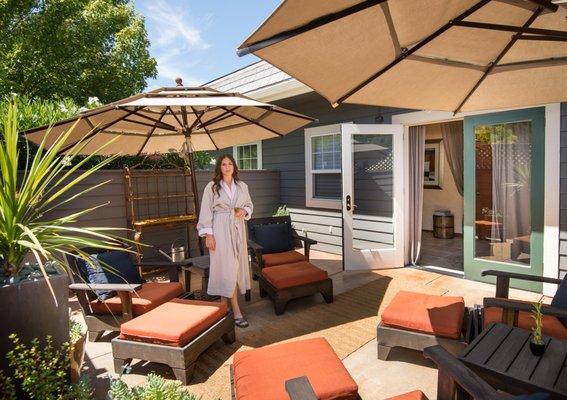 Enjoy the fresh air on our private spa patio.