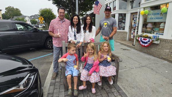 ROSARIO S. CASSATA CAROLYN AND GRANDKIDS  AT KALEIDOSCOOPS ICE CREAM SHOP IN WESTHAMPTON BEACH LONG ISLAND, NY.