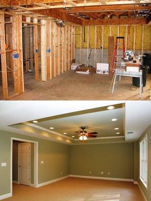 Basement Renovation Before & After