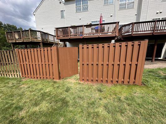 Fence staining