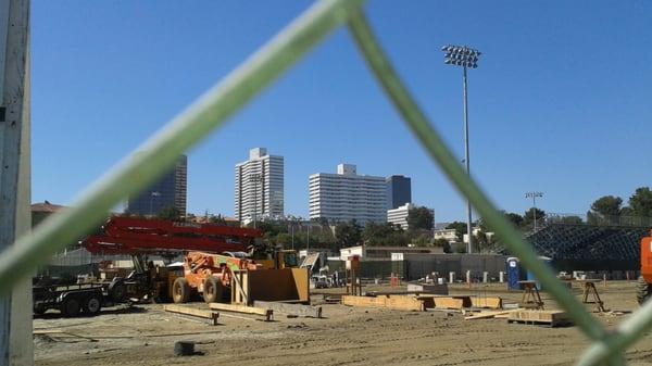 The famous Barrington Towers in the background.