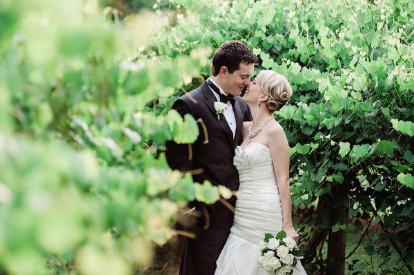 bride and groom in vineyard athens ga wedding