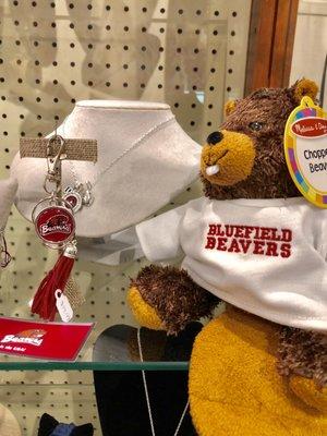 Strut your school pride with some Bluefield Beavers jewelry or cute teddy bear.