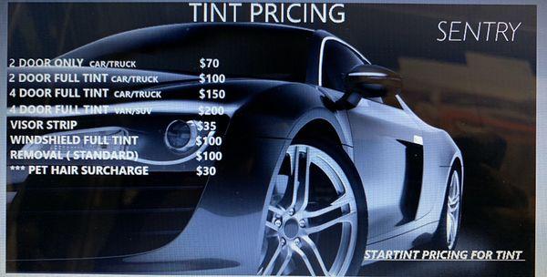 New prices for the holiday season on any tint