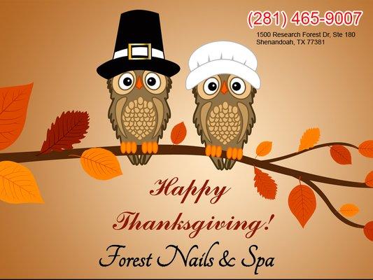 Happy Thanksgiving from Forest Nails & Spa