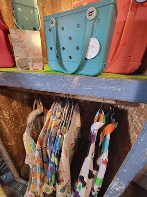 Color, color, color! Lots of color in these fun bags and tops.