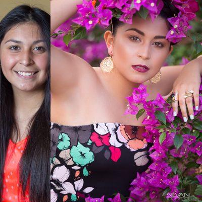 This a before and after of Frida inspiration photo shoot