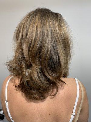 partial highlight and haircut