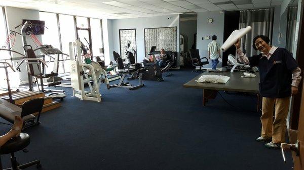 Back rehabilitation room with plenty of equipment!