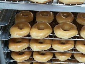 GLAZED DONUTS, piled up to be ready to be sold, Best Donuts on NE 23rd Street, Midwest City