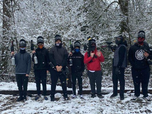 Paintball in the snow