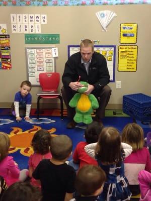 Visit to Shandiin from Dr. Sjostrom for children's dental health month.