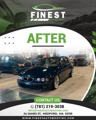 Finest Auto Body Inc
 24 James Street.
 Medford, Ma 02155