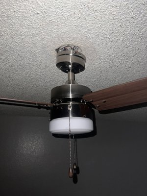 Unsecured ceiling fan