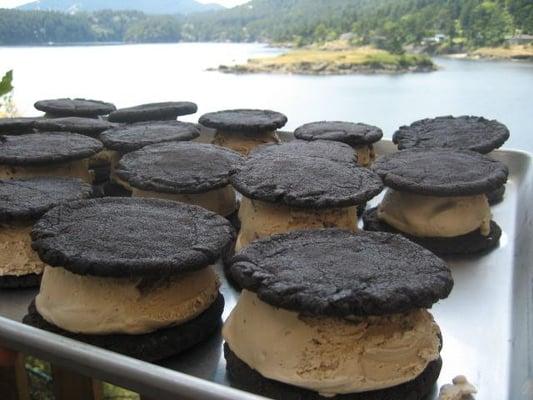 Peanut butter and chocolate ice cream sandies in the San Juans.