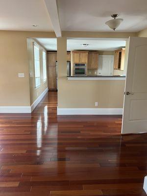 Open concept living & dining room with bar