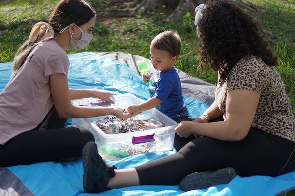 We engage with parent & child to provide strategies and tips for language development at home.