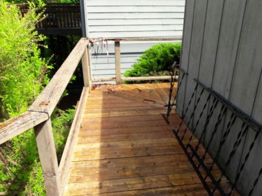 This is a before shot of the deck