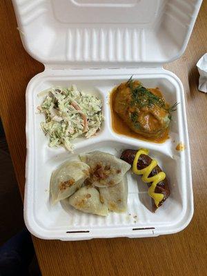 sampler! with pierogi, kielbasa, stuffed cabbage