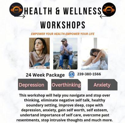 Health & Wellness Workshops with Dynamic Wellness Fitness & Life Coach, LLC. Certified in Psychology, Relationships & Life Coaching.