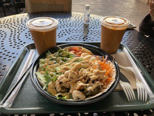 Chicken Salad with Thai Bubble Tea