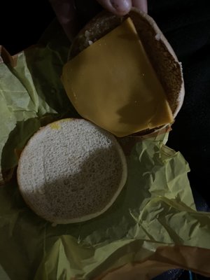 Just bread and cheese when I order a burger