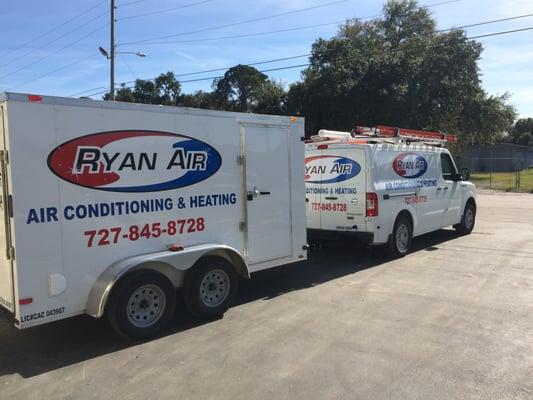 Professional installation crew for new AC system installations