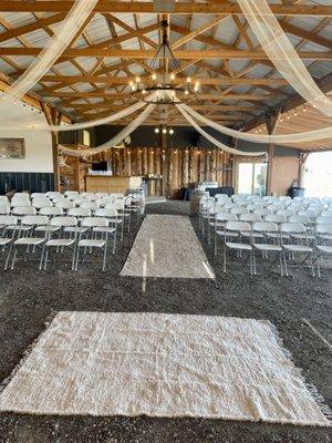 Looking to the back of the barn