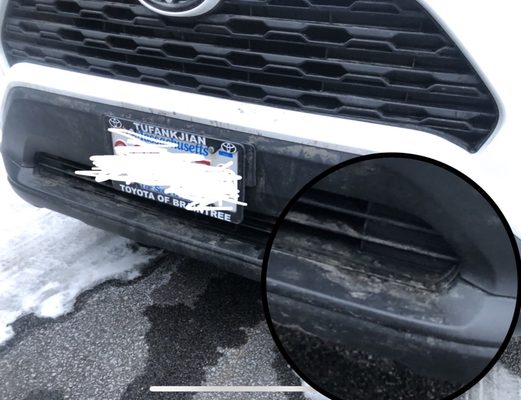 Photo taken immediately after car wash, dirt and grime still all over the front grill