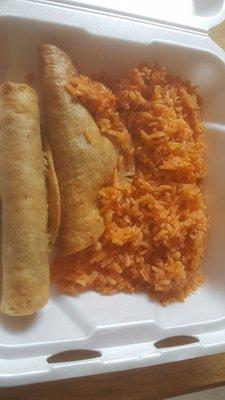 crunchy taco and rice