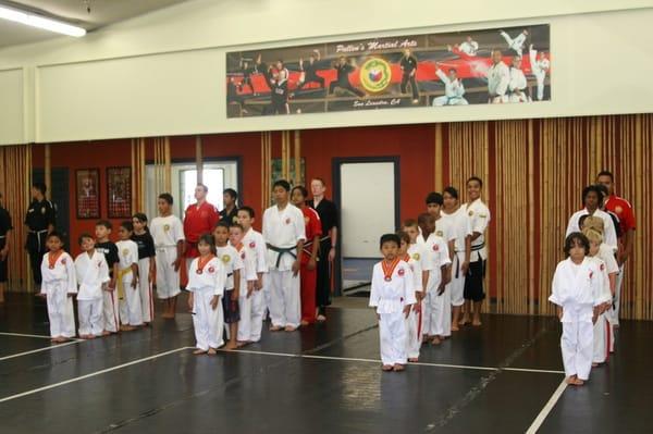 Pallen's Martial Arts promotes TEAMWORK, DISCIPLINE, CONFIDENCE and more in our Children Character Building Program.