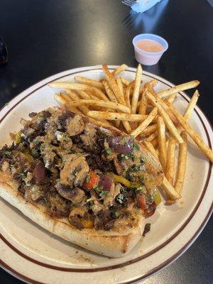 The Classic Cheesesteak with the works