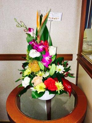 Birthday flowers from the ship's onboard florist. Just beautiful!