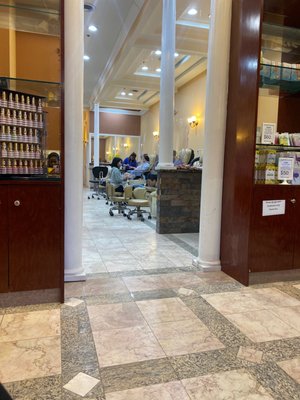 Pedicure station from the waiting area