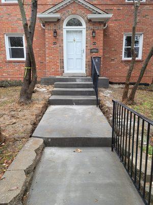 New porch, steps and handrail in Clayton.