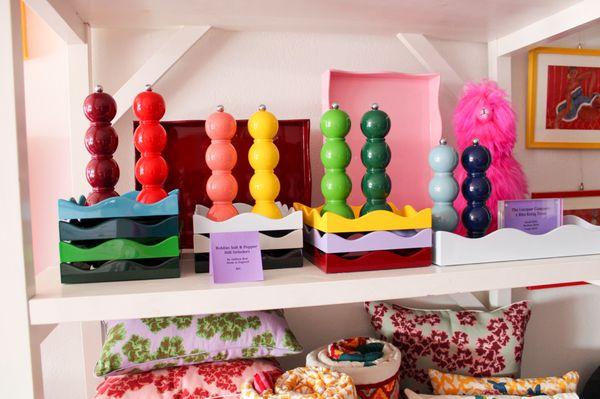 Lacquer Trays and Pepper Mills to add color to your decor!