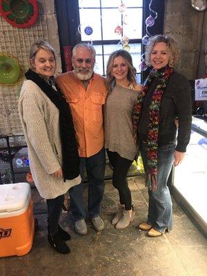 our team at Blue Sage glass blowing studio in OKC