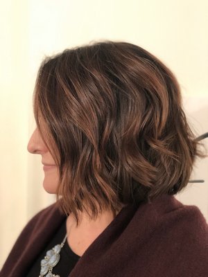 Chocolate with some copper highlights. Perfect for fall!