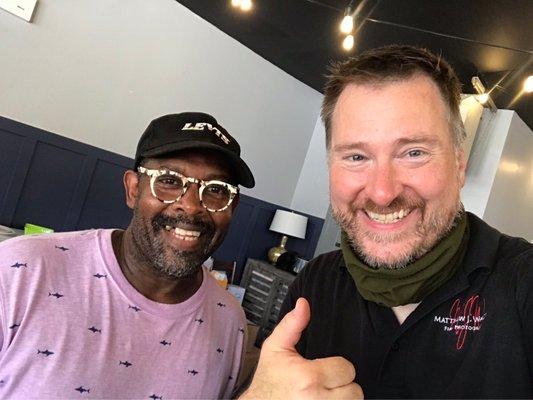 Food photographer Matthew J. Wagner with the culinary genius Gregory Bethea after a photo shoot for Uber Eats!