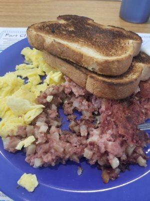 Corned Beef Hash Breakfast (after a few bites)