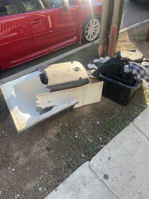 Hazardous and dangerous stuff dumped by maintenance from vacant apartment