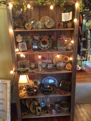 Handmade pottery from Grand Rapids-made in the USA.  Love the beautiful colors--and you can use it.