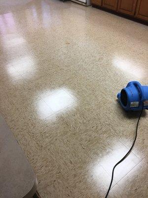 VCT tile stripping and waxing.