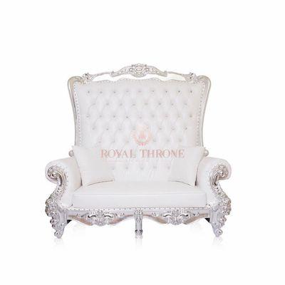 Throne Love Seat White/Silver