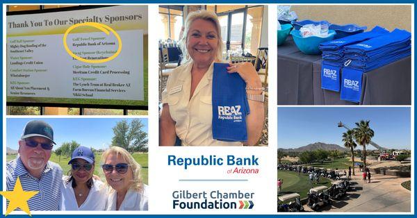 Karen Hanson, Gilbert Branch Manager at Gilbert Chamber GT where RBAZ was the Golf Towel Sponsor (5/6/2024)