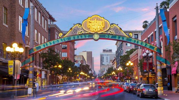 Our office is right down the street from the Vibrant and Histoical Gaslamp District.