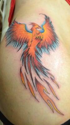 My amazing Phoenix tattoo, courtesy of Ian