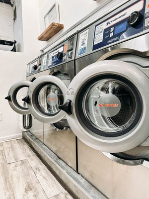 11 Energy Efficient Washers for both self-service laundry and drop-off wash and fold
 (3 Small Washers, 6 Medium Washers, 2 Large Washers)