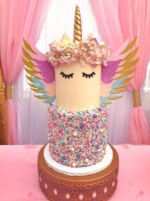 Unicorn inspired birthday cake